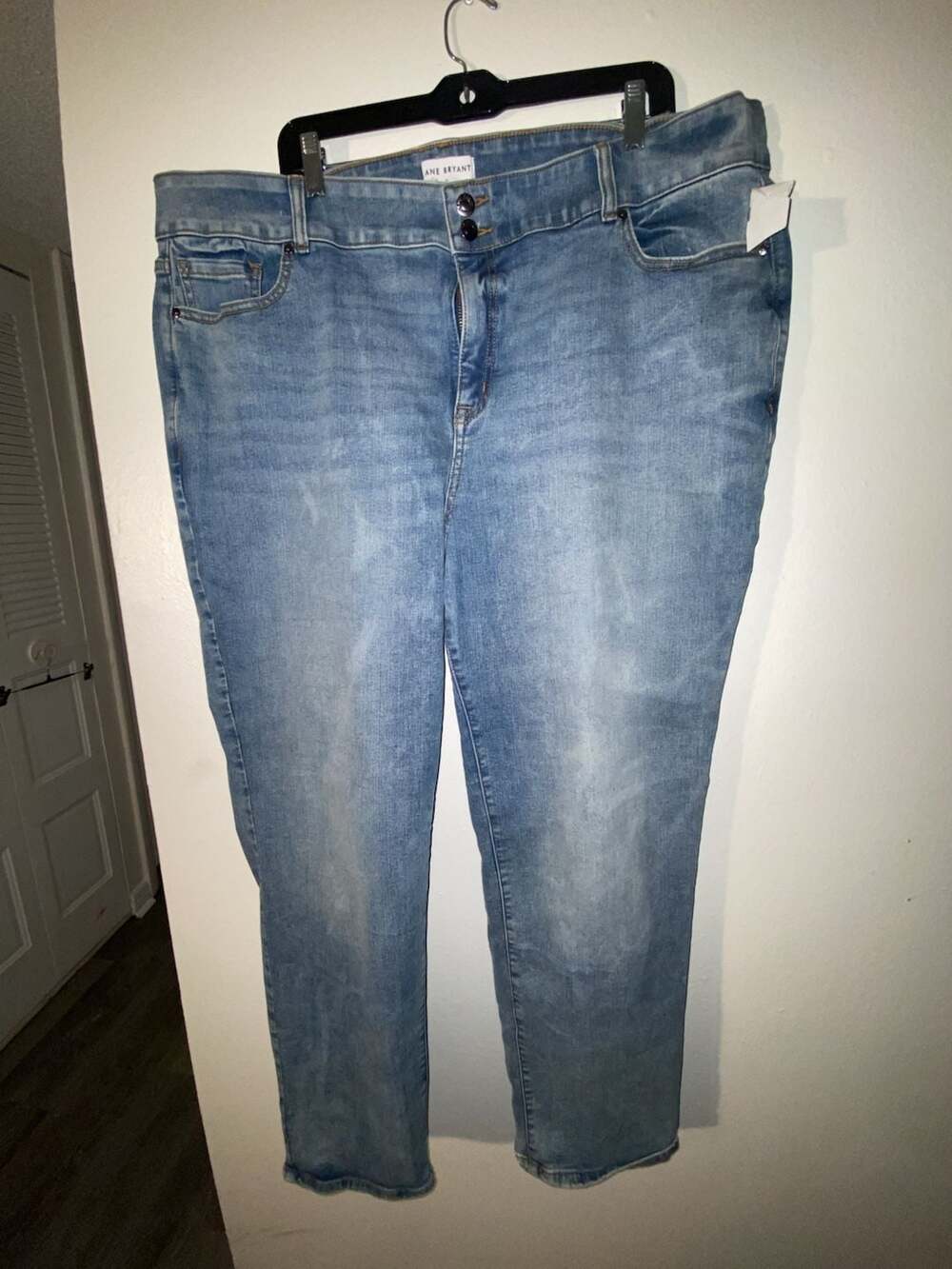 Lane Bryant Women's Plus Size Medium Wash High Rise Slim Straight Leg Jeans